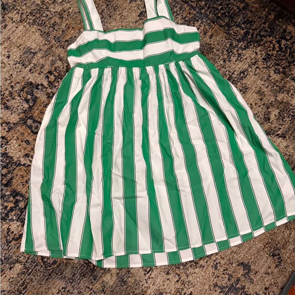 GAP women’s Green and White Striped Dress